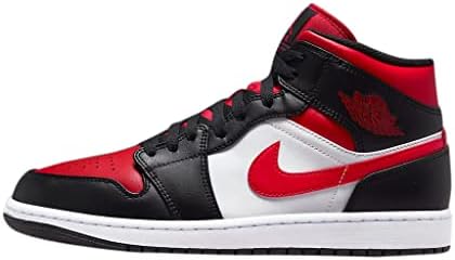 Мъжки маратонки Nike Air Jordan 1 Mid, бяло / Черно-червени, 10