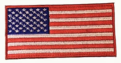 Новият американски флаг на САЩ Емблемата на САЩ, на Бродирани Желязо Нашивке с Червена рамка, Флаг на САЩ Произведено в Америка