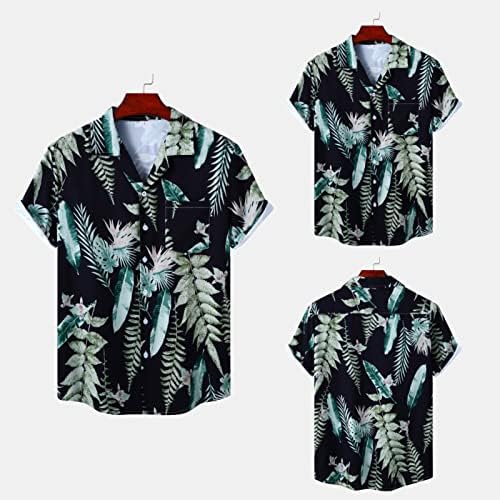 WOCACHI Хавайски Ризи с копчета за Мъжки, Летни Ризи Ahola с Къс Ръкав, Бряг-Принт, Ежедневни Дизайнерска Риза за Партита