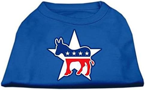 Mirage Pet Products 8-Инчов Тениска с Трафаретным принтом Democrat за домашни любимци, X-Small; Светло синьо