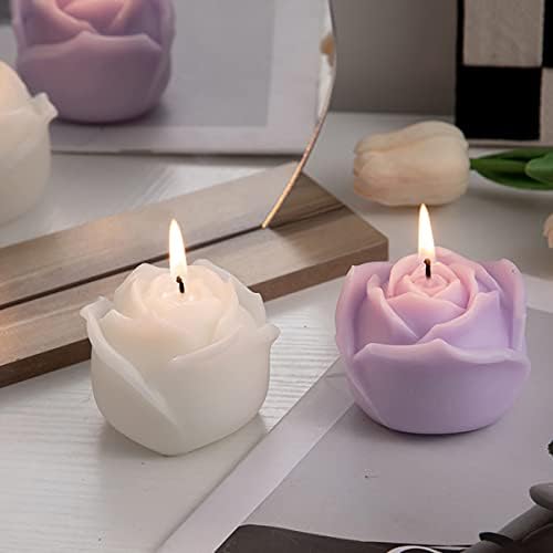 1 БР. Ароматерапевтическая Свещ в с форма на Рози, Ароматни Свещи с Етерични Масла За Облекчаване на стреса,