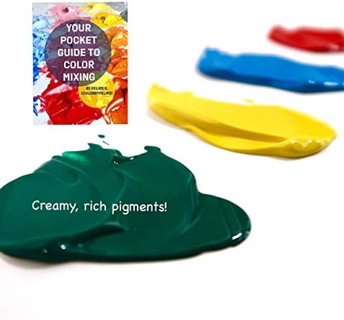 Комплект акрилни бои на 24 ярки цветове, Големи тръби (37 мл, 1,25 мл) - Идеални комплекти акрилни бои за деца