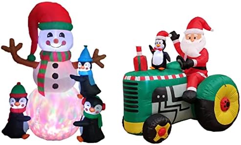 Комплект от две украса за Коледното парти, включва в себе си коледни надуваеми фигури на Три прекрасни Пингвини с височина 6 метра, изграждане на Снежен човек, и над?