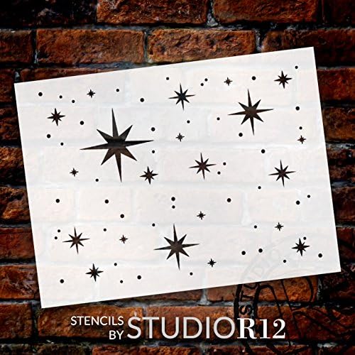 Шаблон с блещукащите звезди от StudioR12 | Забавен и Елегантен | за многократна употреба Шаблон от Mylar | Живопис, Креда,