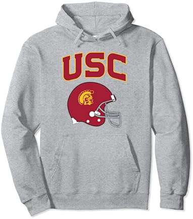 Лого на Футболен Шлем USC Southern Cal Официално Лицензиран Пуловер с Качулка