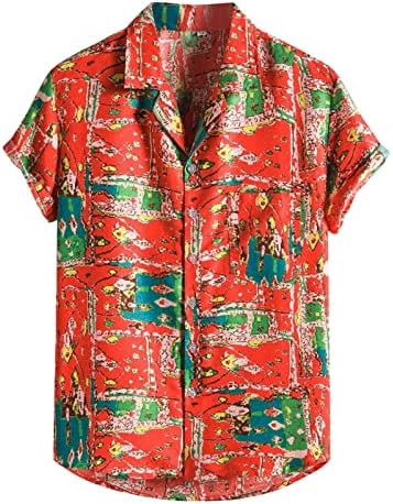 UBST Мъжки Летни Ризи Нови Тропически Забавни Графики С Къс Ръкав Копчета Реколта Ежедневни Блузи Slim Fit Хавайска Риза