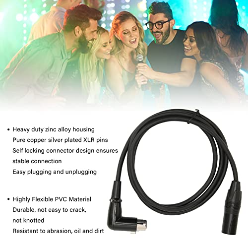 Микрофон кабел XLR от един мъж към една жена, Права с щепсел от 1,5 м от мъжете до правоъгълна жена XLR Микрофон, кабел с 3-контактни части за свързване, PVC DMX лампи, микшерн