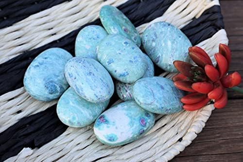 Полк и камък Рубинено-фукситовый Полиран декоративен палмова камък, идеален камък за Любов, Позитивно на