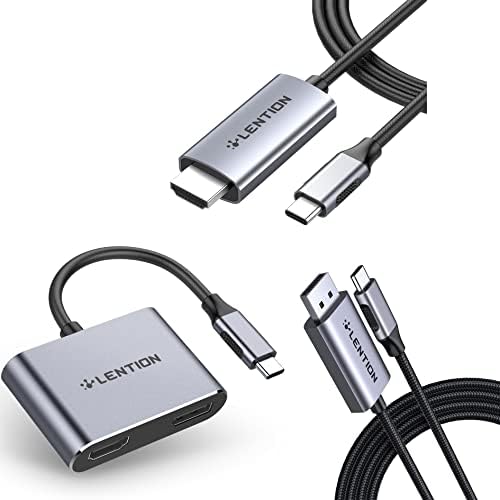 USB ВРЪЗКА C за HDMI и DisplayPort адаптер 4K @ 60Hz / Кабелен USB адаптер C за HDMI 2.0 / Кабелен USB адаптер C до DisplayPort