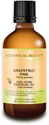 Етерично масло от грейпфрут, розов. чисто терапевтичен клас, с високо качество, неразреден. 0,17 течни унции - 5 мл. от