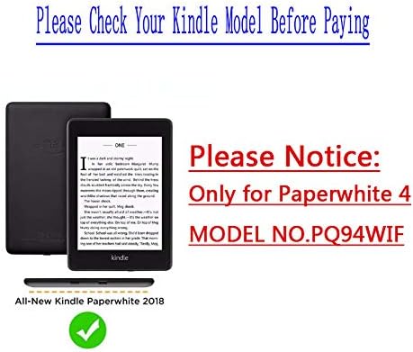 ZENGCANG Kindle Cover - калъф-поставка от изкуствена кожа, калъф-оригами за Kindle Paperwhite 4 за PQ94WIF Paperwhite4 (2018), калъф за четец на електронни книги, разтегателен кожен калъф