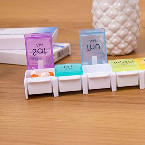 DOITOOL Мини 7 Дни Кутия За Съхранение на Таблетки с Офиси Преносим Прозрачен 7 Цвята Органайзер За Хапчета Калъф За Лекарства