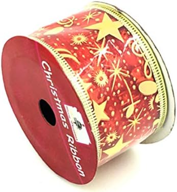 Cabilock, 4 ролка коледно лента, висулка за украса на коледни елхи, подаръци цветна лента за магазин стоки за дома (златен,