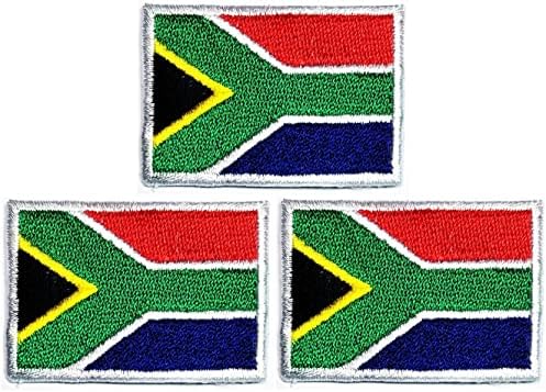 Kleenplus 3 бр., 1,2X1,7 инча. Нашивка с флага на Южна Африка, националното знаме на страната, ленти за костюми