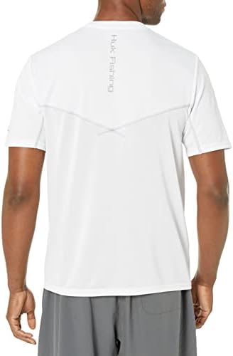 Мъжка риза HUK Icon X с къс ръкав | Риза за Риболов със защита от слънцето, Бяла, X-Large US