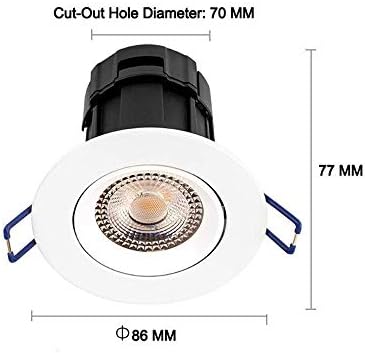 OKLUCK Ултра-Регулируема 25 ° led-Вградени тавана Прожектор COB 3000K Топла Светлина LED-Вградени Тавана лампа От