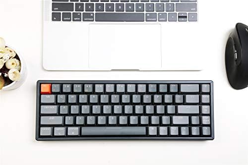 Ръчна детска клавиатура Keychron K6 с 68 бутони за Безжична връзка Bluetooth/USB, Компактна подредба 65%, N-ключ клавиатура Откидывающаяся алуминиева рамка led RGB за Mac Windows, кафяв п?