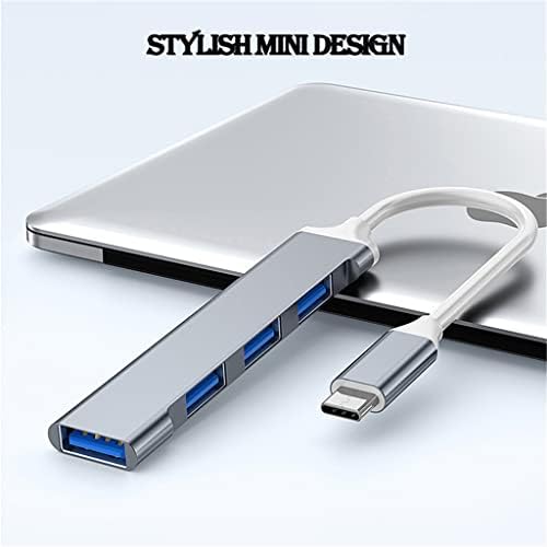 MBBJM USB 3.0 Хъб USB-хъб Високоскоростен Тип c Сплитер за PC Аксесоари Многопортовый хъб 4-портов USB 3,0 2,0 (Цвят: Бяло-плодов