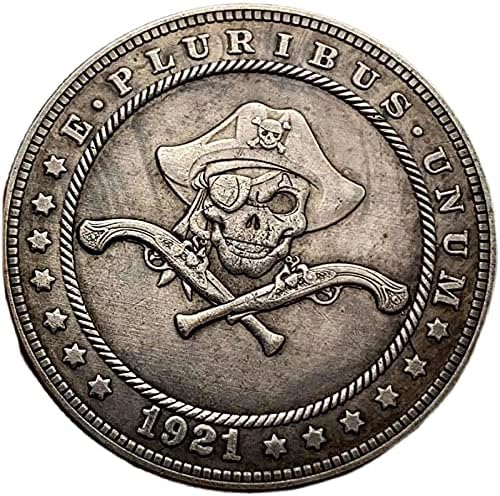 1921 Скитащи Монети Пират Снайперист Месинг Стара Сребърен Медал Колекционерски Монети Мед Магически Сребърни