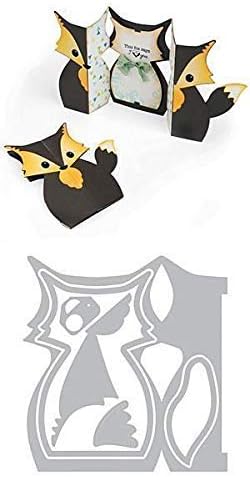 Комплект печати Sizzix 661137 Card Fox Label Fold-a-Long Thinlits от Джен Long (6 опаковки)