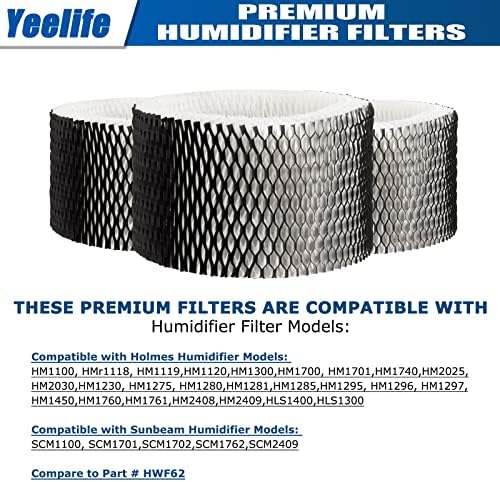 Филтър за овлажнител Yeelife HWF62 е Съвместим с филтър за овлажнител слънчев лъч SCM1100 и сменен филтър Holmes, филтър