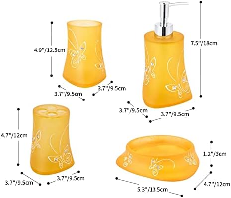 zxb-shop Опаковка от сапун за Баня, Комплект аксесоари за баня от Кехлибарена смола, Жълто-Оранжева Сапунерка,