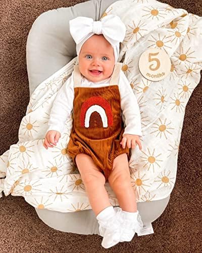 Miaoberry Комплект Пеленальных одеяла от Плат за новородено от Органичен памук |Златисти Слънчеви лъчи в стил Бохо|
