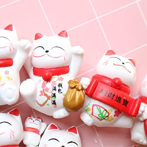 8шт Мини Фигурки Maneki Neko Лъки Котка, Японски Фигурки на котки, Лъки Fortune, Развевающиеся Украса Fortune