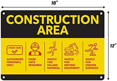 2 Опаковки знак на строителната площадка 18 X 12 от боядисана в жълт цвят ултра силна от алуминий с надпис Инструкции за безопасност