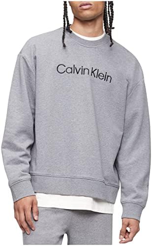 Мъжки hoody свободно намаляване на Calvin Klein с логото на French Terry Crewneck Sweatshirt