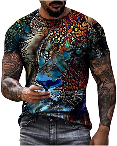 3D Риза за Мъжете, Реколта Графични Тениски, Ежедневни Модерен Ризи с Къс Ръкав, Забавни Тениски за Мъже