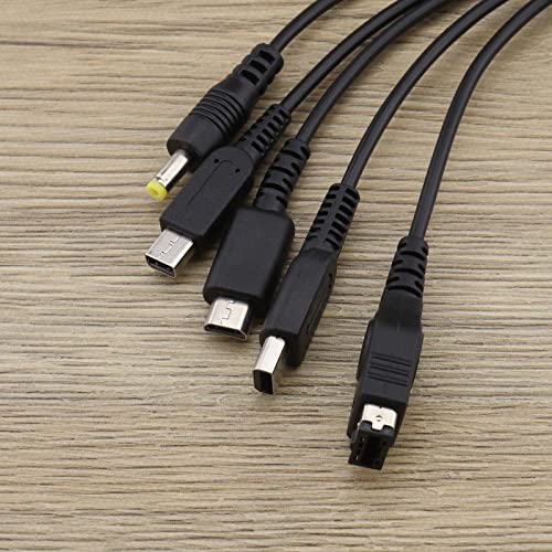 USB кабел за зареждане EMSea 5 в 1 1,5 m, съвместим с Gameboy Advance SP (GBA SP)/DS Lite/NDS/W-i-i U/ New 3DS XL/New 3DS/3DS