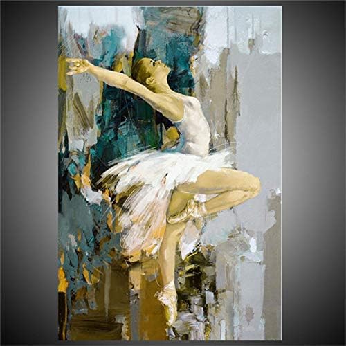 Живопис с маслени бои На Платно - Ръчно Рисувани Абстрактни Секси Танци Решетки, Големи Стенни Картини, Монтиране