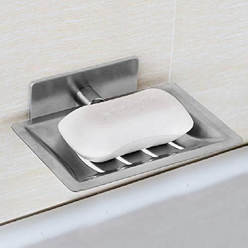 XJJZS Самоклеящийся държач за сапун - Стенни Накрайник за душ - Самоотводящаяся гъба за кухня или баня - Препарат за миене на съдове от неръждаема стомана