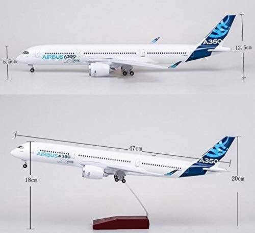 47 СМ Самолет Airbus A350 Прототип XB Авиационна модел Самолет с Колело с Подсветка