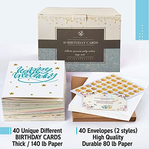 Гама от поздравителни картички честит рожден Ден - Картички за рожден Ден на едро - Комплект от 5x7 разнообразни кутии,