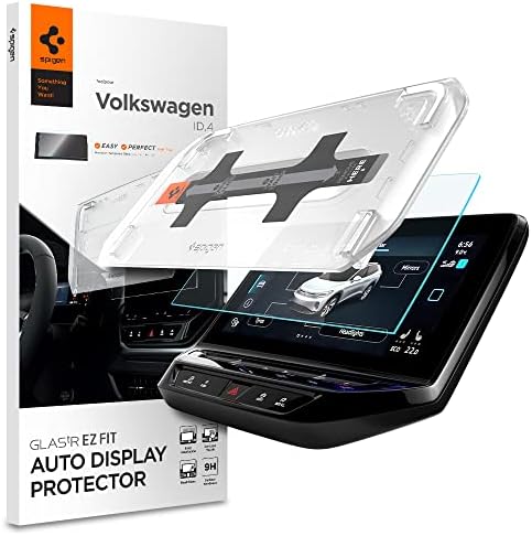 Защитно фолио от закалено стъкло Spigen [GlasTR EZ FIT] е предназначен за 12-инчов сензорен екран Volkswagen ID.4 Pro