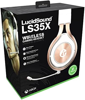 Детска слушалки LucidSound LS35X с безжичен съраунд звук - Официално лицензирани за Xbox One и Xbox Series X | S - Работи по жицата, с PS5, PS4, PC, Nintendo Switch, Mac, iOS и Android (розово злато)