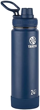 Случайна бутилка за вода Takeya Actives от неръждаема стомана с капак-улей, 24 грама, Midnight Blue & Actives Изолирано