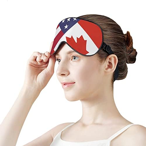 Флаг на Америка и Канада Мека Маска За очи с Ефективна Затеняющей Превръзка На Очите си Удобна Маска За Сън с Еластична