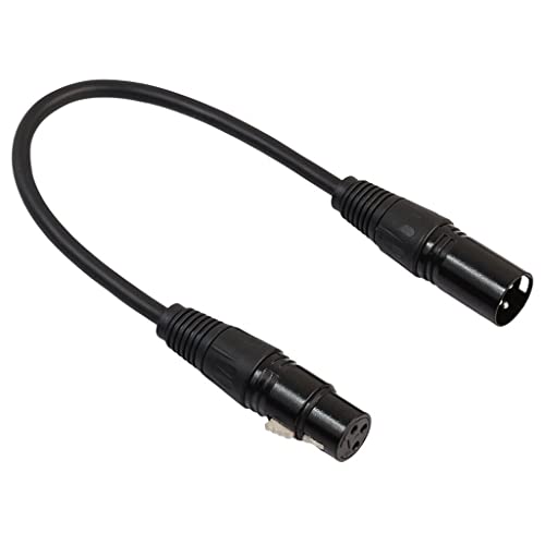 микрофонные XLR кабели за мъже и XLR за жени с дължина 1 метър /30 см, Гумени Екранирани Конектори кабелни въжета, Балансирани Змеиные Кабели, Черно /Сребристо-черен, 30 см