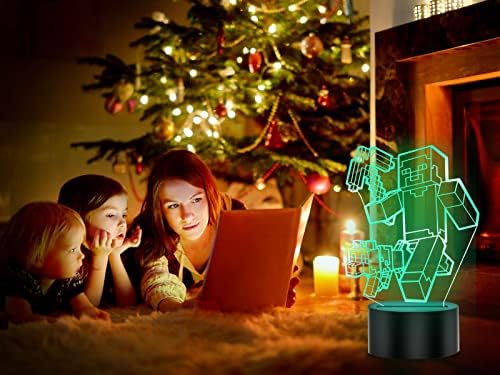 3D лека нощ за деца, 16 Цвята, Иллюзионная Настолна Лампа с Дистанционно управление, USB, Акумулаторна батерия