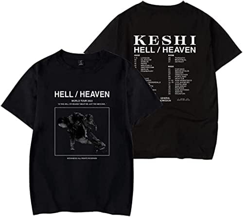 Тениска WJHYWDH Keshi The Hell Heaven Tour, Търговска Ежедневни Тениска с къс ръкав, Тениска Унисекс