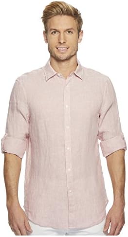 Мъжка риза с копчета от лен Perry Ellis с навити ръкави (Размер X-Small - 5X Big & Tall)