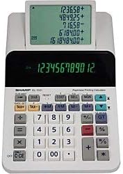 Sharp El-1501 Компактна Безжична Електронна Настолен калкулатор за печат с голям 12-фигурални дисплей, който използва