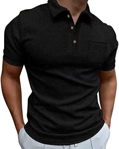 Мъжки Ежедневни Удобна Тениска, Риза За Голф в Ретро Стил, Градинска Облекло С Къси Ръкави и Принтом Копчета