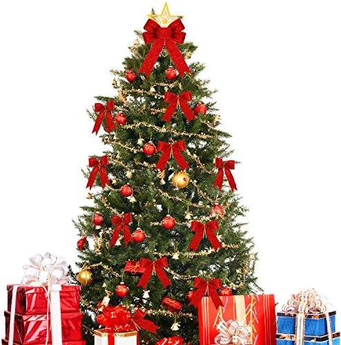 WILLBOND Коледни Панделки за Венци, 2 опаковки 8,6 x 10,2 и 22 опаковката 5,1х 4,5, коледа Коледа Венец, Празнични