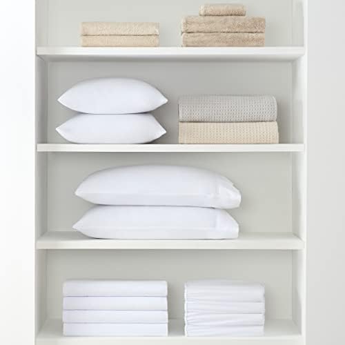 Обемна плоски кърпи от микрофибър Arkwright - (6 опаковки) С цветни конци за подгъва, Спално бельо от Първа необходимост за домакините в хотел, мотел или отдавани под наем