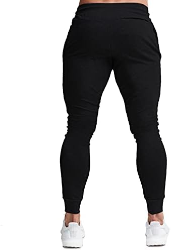 BUXKR Мъжки плътно Прилепнали Спортни Панталони за Джогинг за Фитнес, Джогинг и Културизъм, Спортни Панталони с Дълбоки джобове
