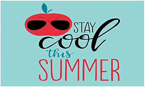 Керамични Държач за четка за зъби Ambesonne Stay Cool, Забавен текст Остани прохладно лято и Слънчеви очила